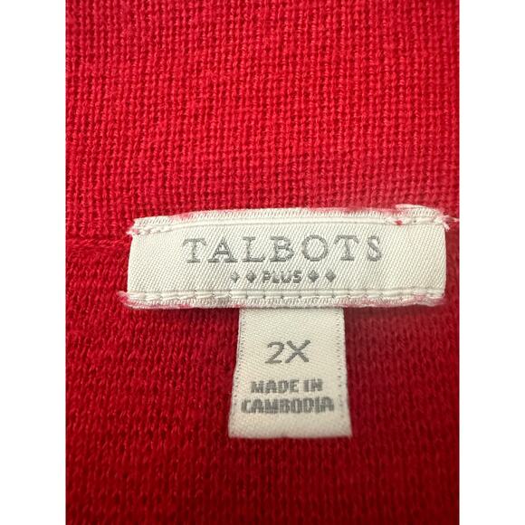 Talbots Red Tunic Sweater Size 2X Mock Turtleneck - Picture 7 of 8